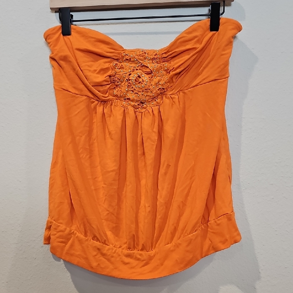 VENUS Orange Strapless Top w